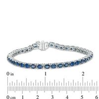 EFFY™ Collection Oval Blue Sapphire Tennis Bracelet in 14K White Gold|Peoples Jewellers