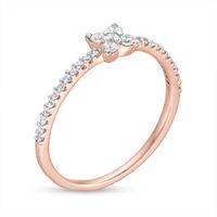 0.18 CT. T.W. Diamond Flower Ring in 10K Rose Gold|Peoples Jewellers