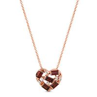 Le Vian® Pomegranate Garnet™ and Crème Brûlée Diamonds™ 0.06 CT. T.W. Diamond Heart Pendant in 14K Strawberry Gold™|Peoples Jewellers