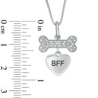 0.10 CT. T.W. Diamond Dog Bone and "BFF" Heart Pendant in Sterling Silver|Peoples Jewellers