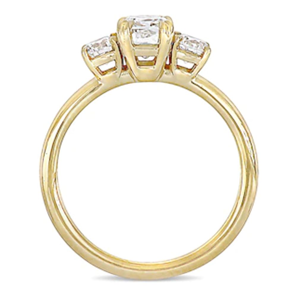1.50 CT. T.W. Cushion-Cut Diamond Three Stone Engagement Ring in 14K Gold|Peoples Jewellers