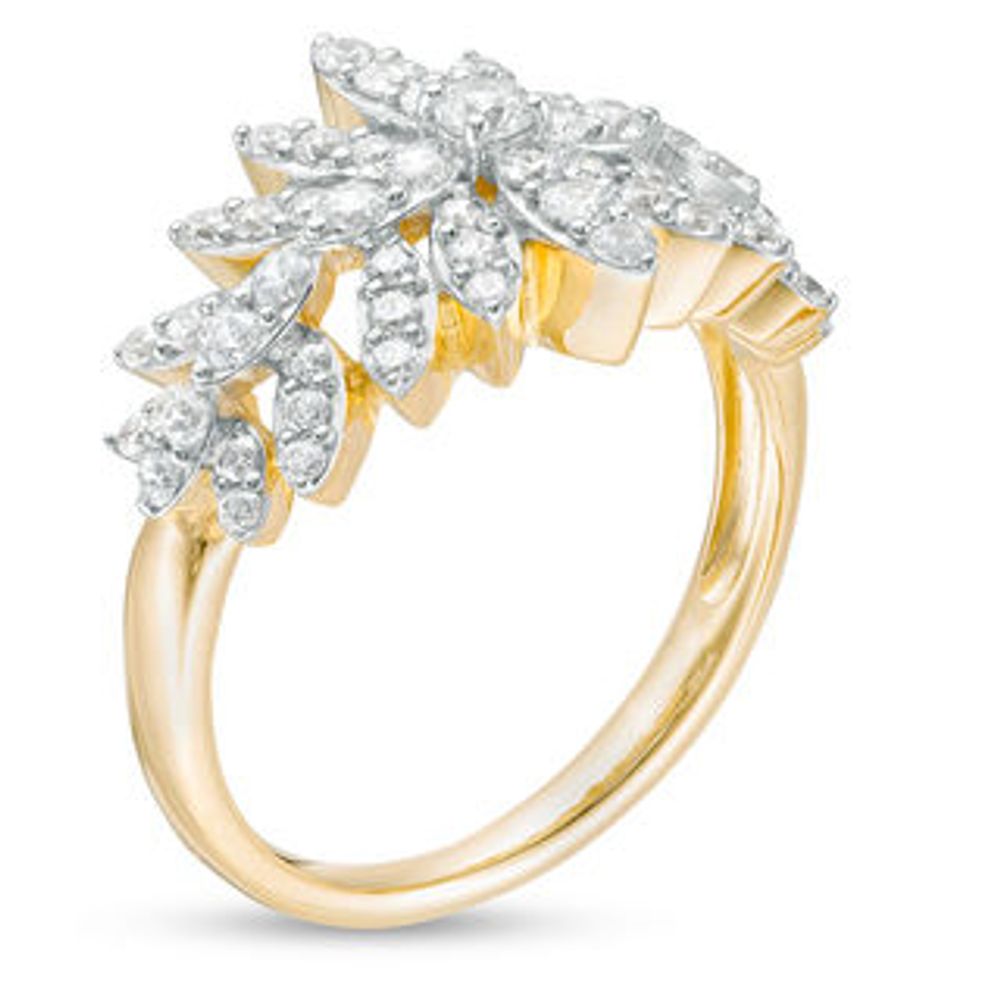 0.95 CT. T.W. Diamond Fan Ring in 10K Gold|Peoples Jewellers