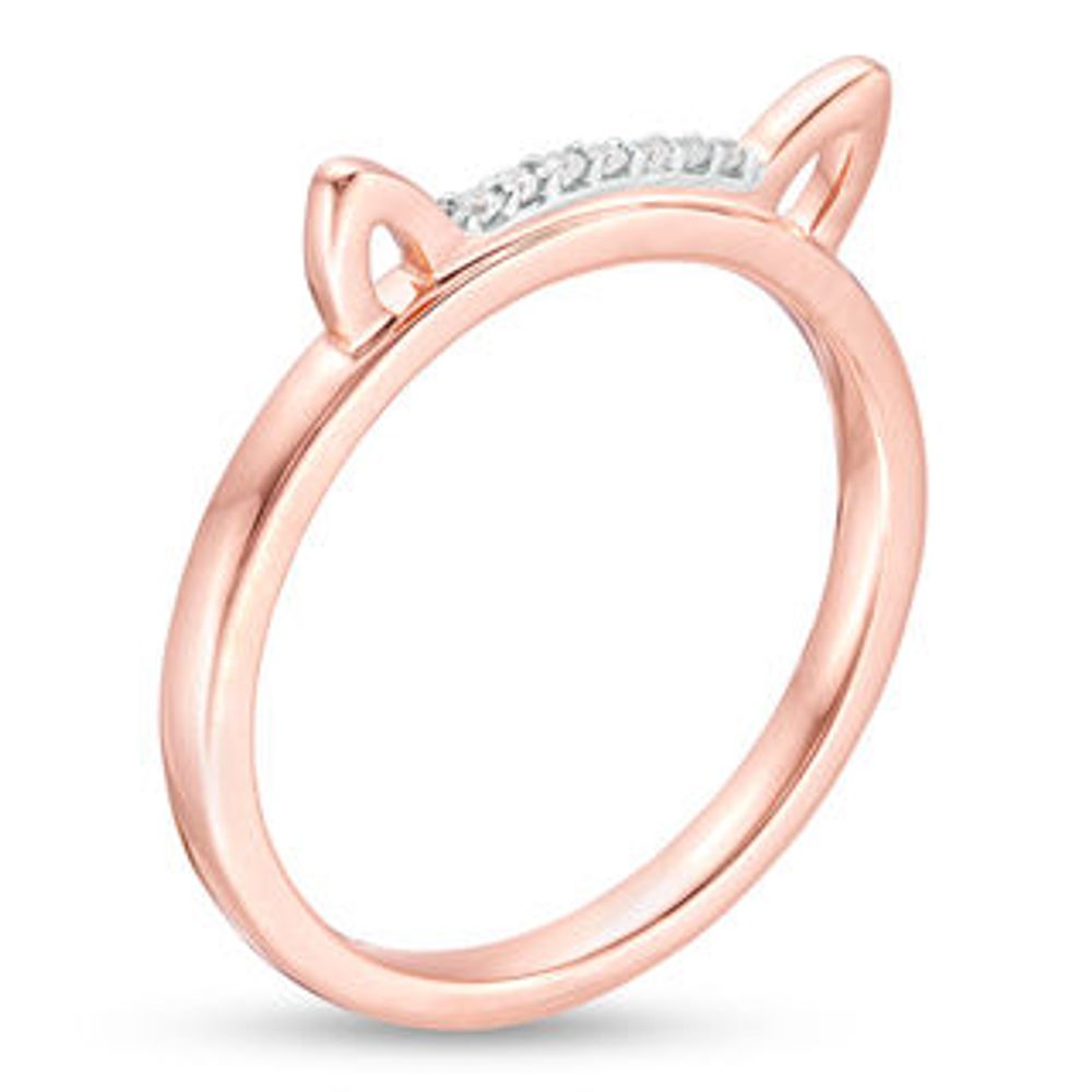Diamond Accent Cat Ears Ring in 10K Rose Gold|Peoples Jewellers