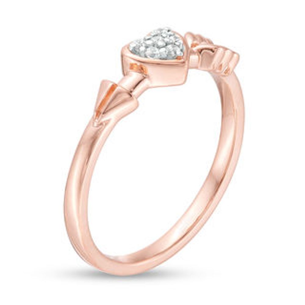 0.04 CT. T.W. Composite Diamond Heart and Arrow Ring in 10K Rose Gold|Peoples Jewellers