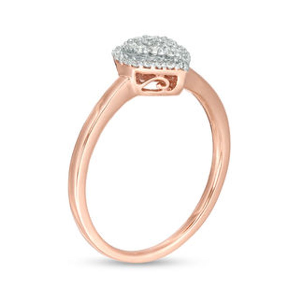 0.18 CT. T.W. Pear-Shaped Composite Diamond Frame Ring in 10K Rose Gold|Peoples Jewellers