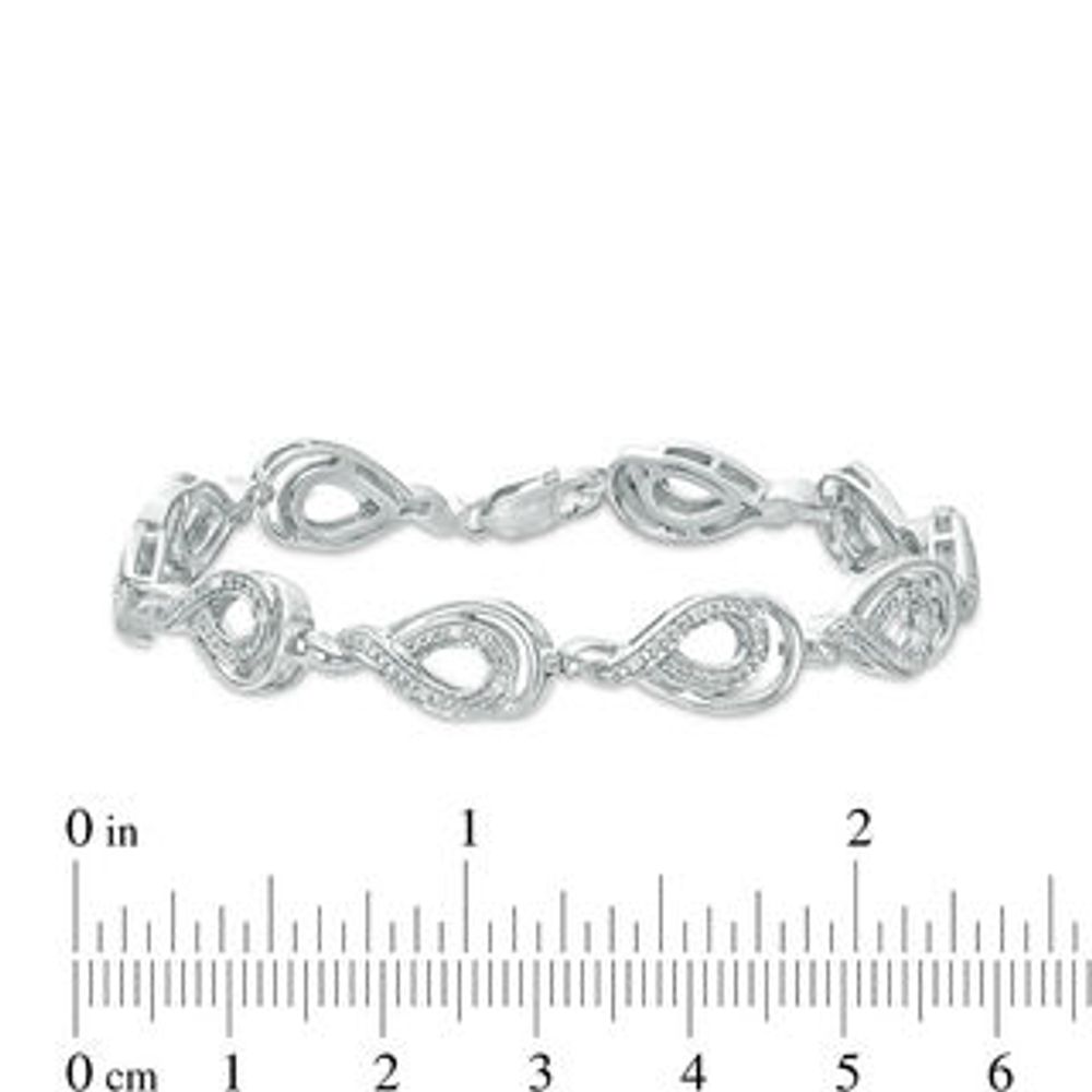 0.10 CT. T.W. Diamond Teardrop Bracelet in Sterling Silver|Peoples Jewellers