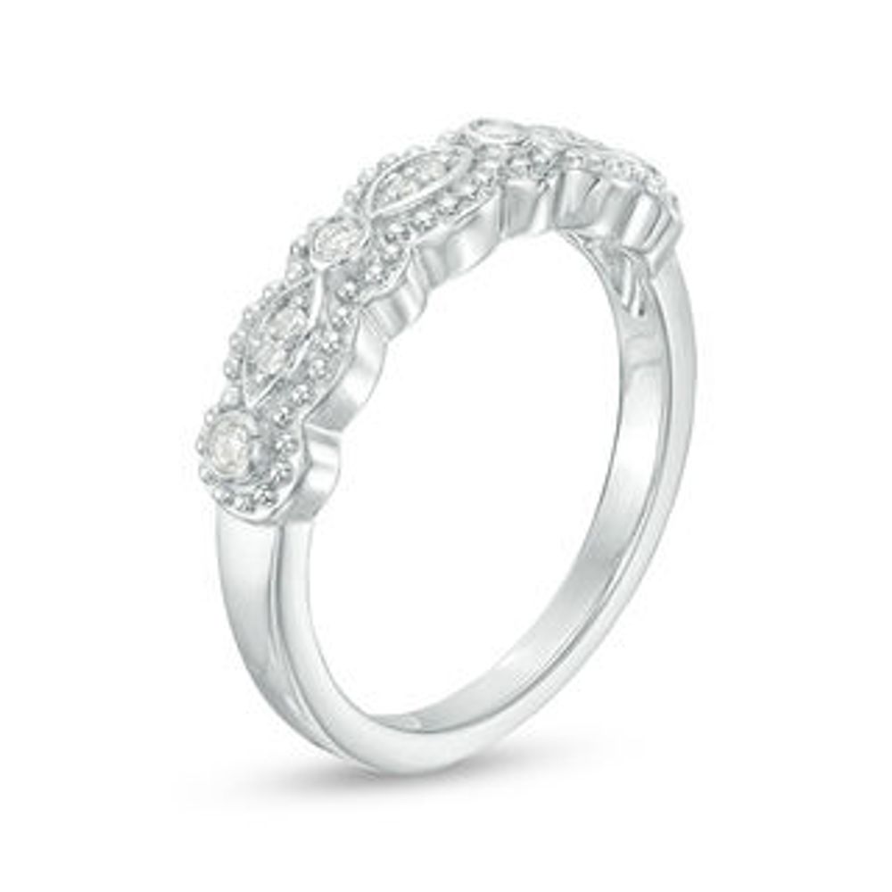 0.10 CT. T.W. Diamond Art Deco-Style Ring in Sterling Silver|Peoples Jewellers