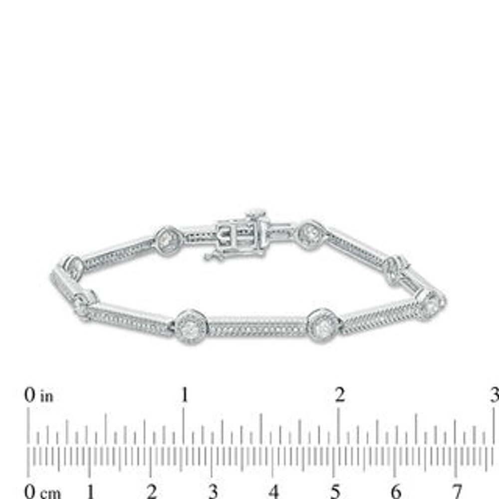 0.95 CT. T.W. Certified Canadian Diamond Station Bracelet in 14K White Gold (I/I2)|Peoples Jewellers