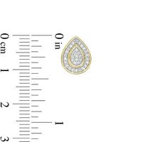 0.26 CT. T.W. Composite Diamond Teardrop Frame Stud Earrings in 10K Gold|Peoples Jewellers