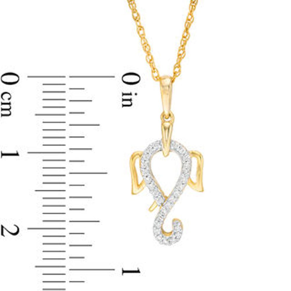 0.10 CT. T.W. Diamond Elephant Pendant in 10K Gold|Peoples Jewellers