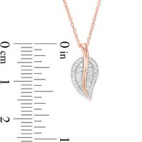 0.16 CT. T.W. Diamond Leaf Pendant in 10K Rose Gold|Peoples Jewellers