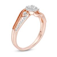 0.145 CT. T.W. Diamond Bypass Split Shank Vintage-Style Ring in 10K Rose Gold|Peoples Jewellers