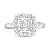 0.69 CT. T.W. Composite Diamond Cushion Frame Ring in 10K White Gold|Peoples Jewellers