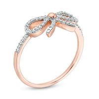 0.118 CT. T.W. Diamond Bow Ring in 10K Rose Gold|Peoples Jewellers