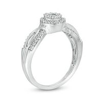 0.18 CT. T.W. Diamond Double Frame Twist Promise Ring in 10K Gold|Peoples Jewellers