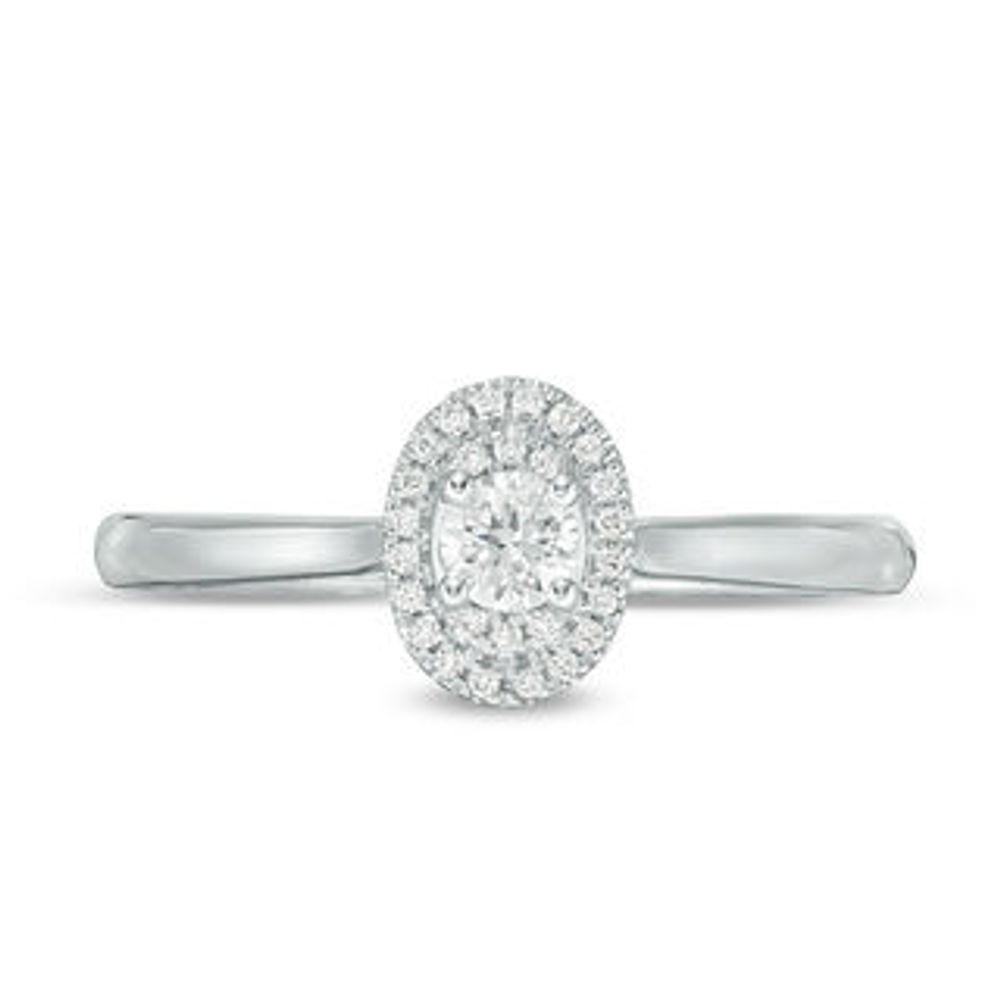 0.25 CT. T.W. Diamond Double Oval Frame Vintage-Style Engagement Ring in 10K Gold|Peoples Jewellers