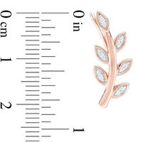 0.066 CT. T.W. Diamond Vine Crawler Earrings in 10K Rose Gold|Peoples Jewellers