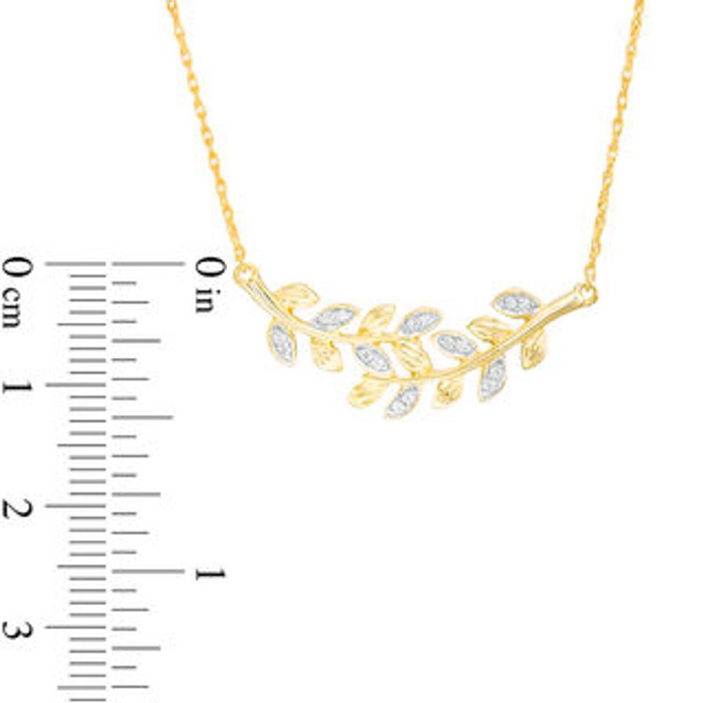 0.065 CT. T.W. Diamond Leaf Vine Necklace in 10K Gold|Peoples Jewellers