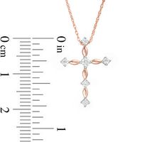 0.085 CT. T.W. Diamond Cross Pendant in 10K Rose Gold|Peoples Jewellers