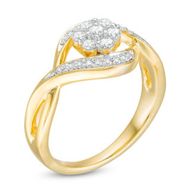 0.29 CT. T.W. Composite Diamond Bypass Twist Ring in 10K Gold|Peoples Jewellers