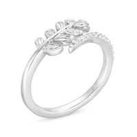 0.115 CT. T.W. Diamond Leaf Vine Wrap Ring in Sterling Silver|Peoples Jewellers