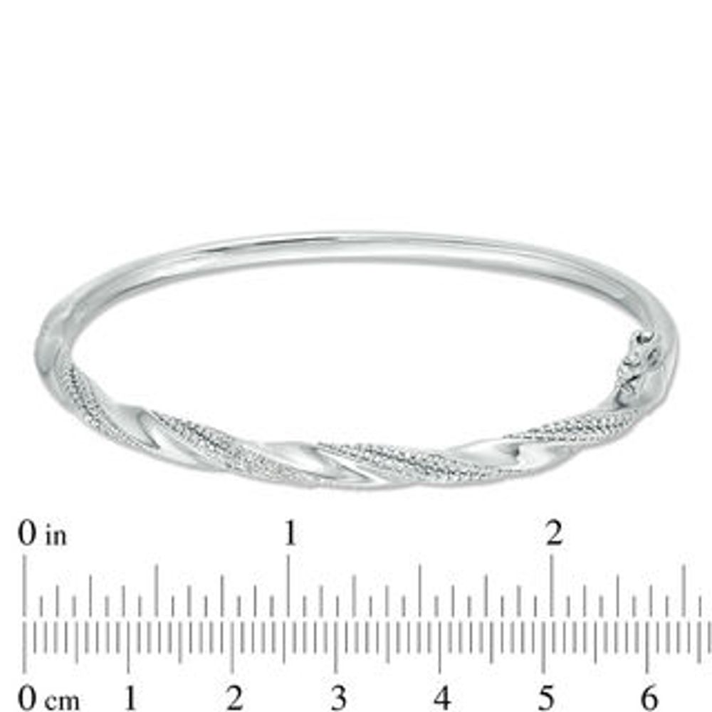 0.09 CT. T.W. Diamond Twist Bangle in Sterling Silver|Peoples Jewellers