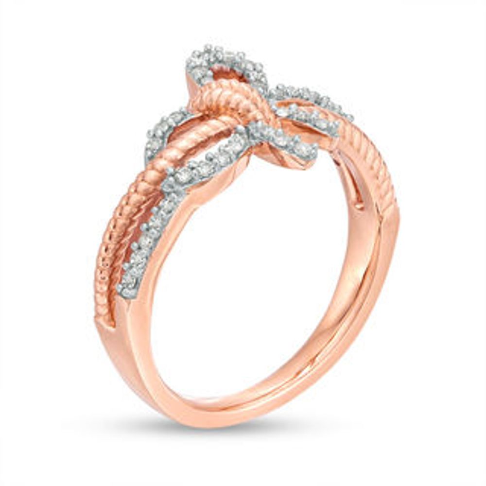 0.18 CT. T.W. Diamond Bow Ring in 10K Rose Gold|Peoples Jewellers