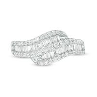 0.69 CT. T.W. Diamond Wave Ring in 10K White Gold|Peoples Jewellers