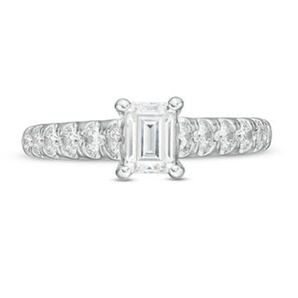 Celebration Canadian Ideal 1.50 CT. T.W. Emerald-Cut Certified Diamond Engagement Ring in 14K White Gold (I/SI2)|Peoples Jewellers
