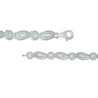 0.95 CT. T.W. Diamond Frame Link Bracelet in Sterling Silver - 7.5"|Peoples Jewellers