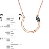Black Diamond Accent Open Circle Matchstick Necklace in 10K Rose Gold|Peoples Jewellers
