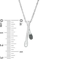 0.085 CT. T.W. Enhanced Black and White Diamond Crossover Matchstick Pendant in Sterling Silver|Peoples Jewellers
