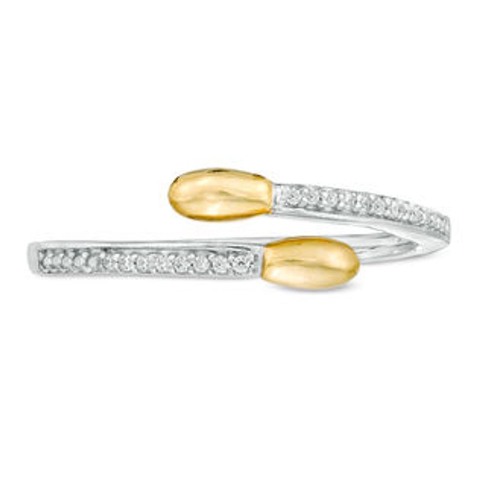 0.04 CT. T.W. Diamond Matchstick Wrap Ring in Sterling Silver and 10K Gold|Peoples Jewellers