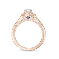 Vera Wang Love Collection 0.69 CT. T.W. Diamond Frame Split Shank Engagement Ring in 14K Rose Gold|Peoples Jewellers