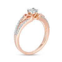 0.29 CT. T.W. Diamond Celtic Knots Split Shank Engagement Ring in 10K Rose Gold|Peoples Jewellers