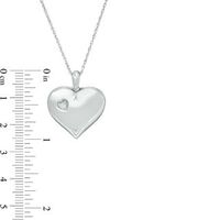 Diamond Accent Double Heart Locket in Sterling Silver|Peoples Jewellers