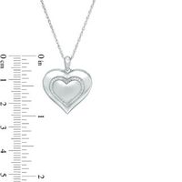 0.067 CT. T.W. Diamond Heart with Outline Locket in Sterling Silver|Peoples Jewellers