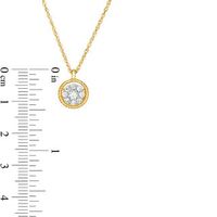 0.29 CT. T.W. Diamond Frame Rope Pendant in 10K Gold|Peoples Jewellers