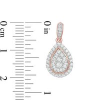 0.69 CT. T.W. Multi-Diamond Teardrop-Shaped Frame Drop Earrings in 10K Rose Gold|Peoples Jewellers