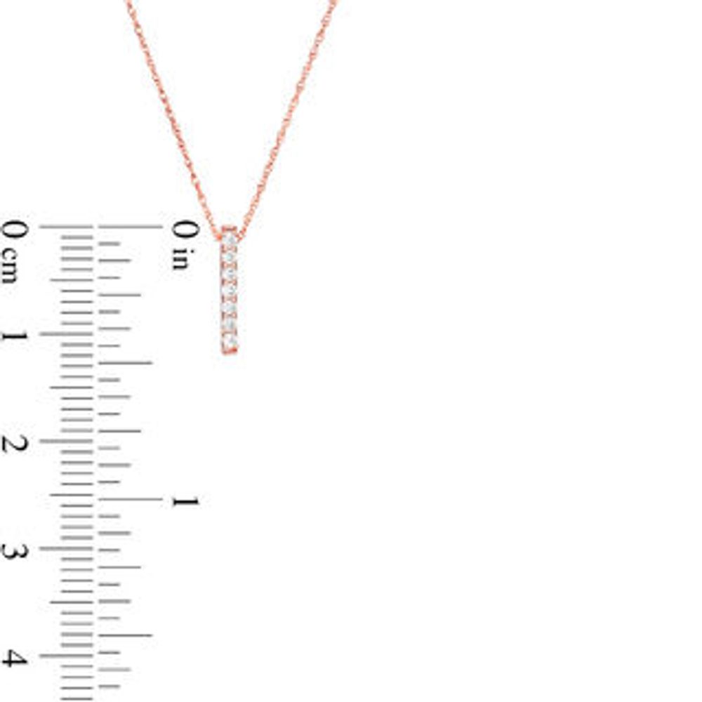 0.065 CT. T.W. Diamond Vertical Bar Pendant in 10K Rose Gold|Peoples Jewellers