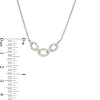 0.18 CT. T.W. Diamond Link Necklace in Sterling Silver and 10K Gold - 17"|Peoples Jewellers