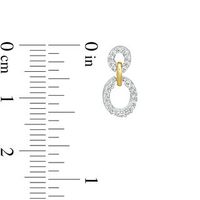 0.23 CT. T.W. Diamond Link Drop Earrings in Sterling Silver and 10K Gold|Peoples Jewellers