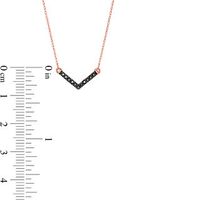 0.085 CT. T.W. Black Diamond Chevron Necklace in 10K Rose Gold - 17.5"|Peoples Jewellers