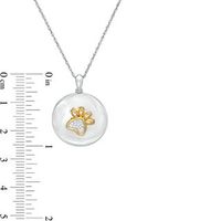 0.04 CT. T.W Composite Diamond Round Paw Print Locket in Sterling Silver and 10K Gold|Peoples Jewellers