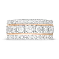 2.00 CT. T.W. Diamond Multi-Row Band in 10K White Gold and 14K Rose Gold Plate|Peoples Jewellers