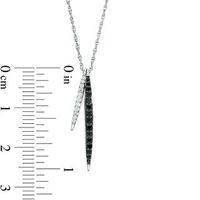 0.18 CT. T.W. Enhanced Black and White Diamond Vertical Bars Pendant in Sterling Silver|Peoples Jewellers