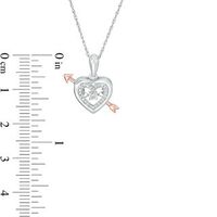 Unstoppable Love™ Diamond Accent Heart Frame with Arrow Pendant in Sterling Silver and 10K Rose Gold|Peoples Jewellers