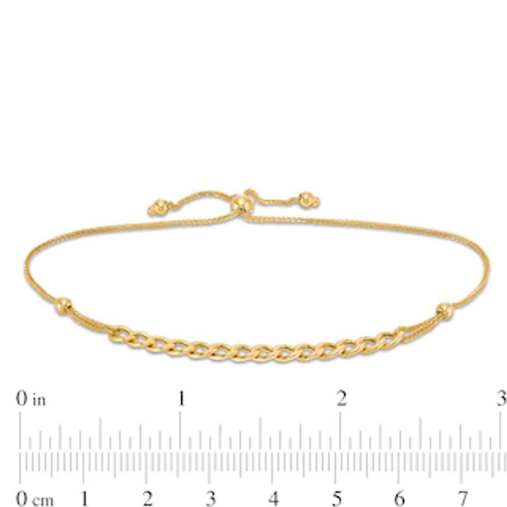 3.6mm Curb Chain Bolo Bracelet in 14K Gold - 9.25"|Peoples Jewellers