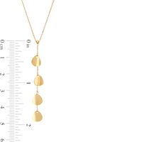 Flower Petal Station Linear Drop Necklace in 14K Gold - 16.5"|Peoples Jewellers