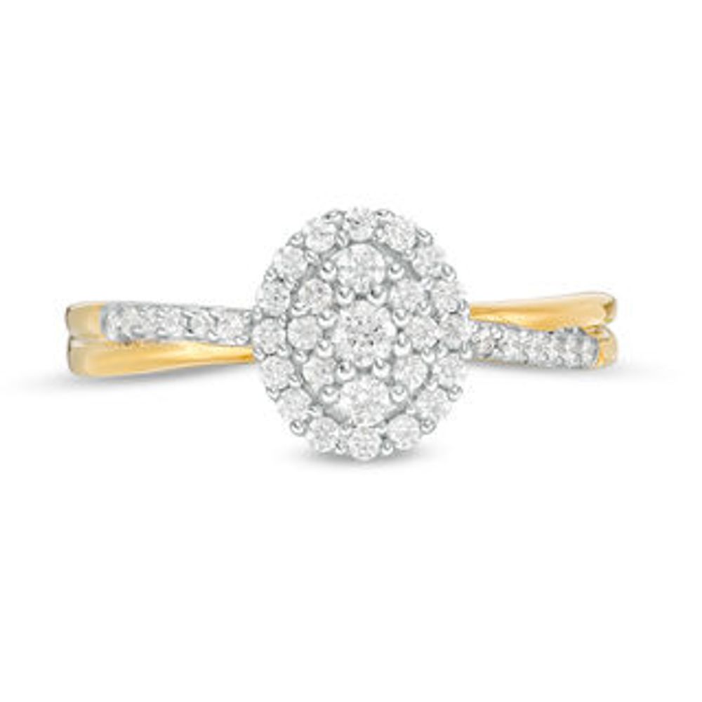 0.29 CT. T.W. Diamond Double Oval Frame Ring in 10K Gold|Peoples Jewellers